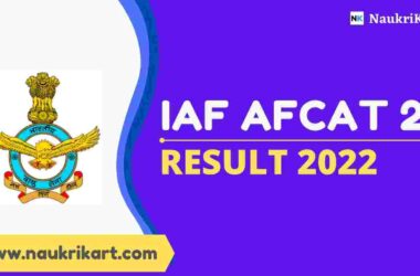 IAF AFCAT 2 Result 2022 Declared